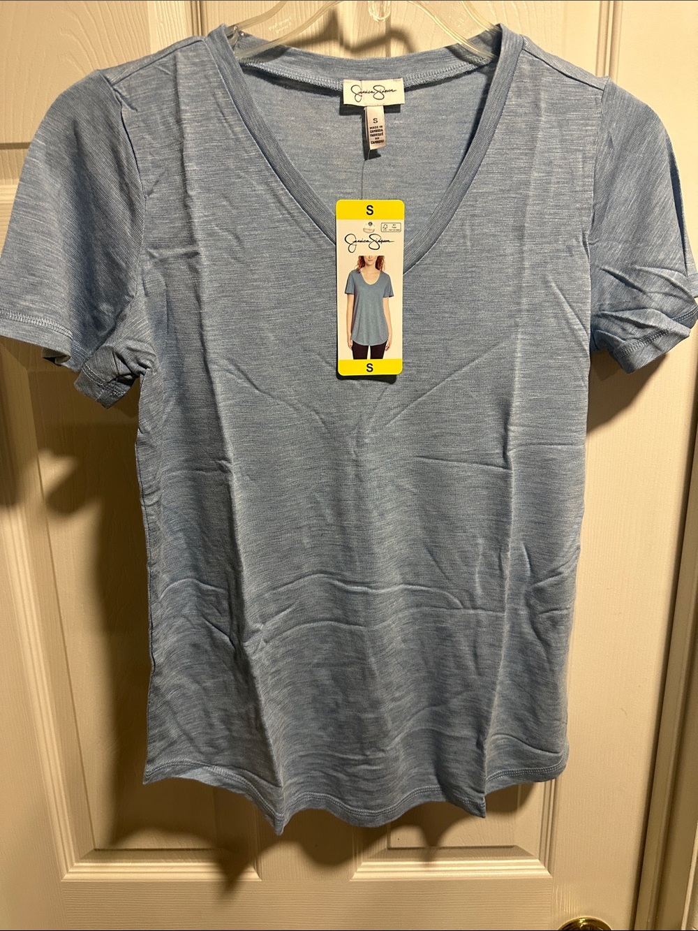 🆕 Jessica Simpson Blue color V-Neck Short Sleeve Tee